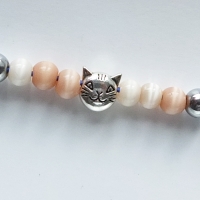 Armband Smiling lonley Cat in beige