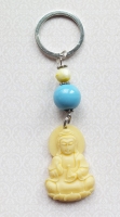 Schlüsselanhänger Buddha mit blauer Kugel