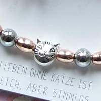 Armband Smiling Cats in rosé